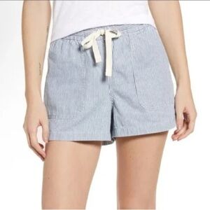 Point Sur J.Crew Blue White Stripe Cotton Seaside Shorts Medium Summer Chic